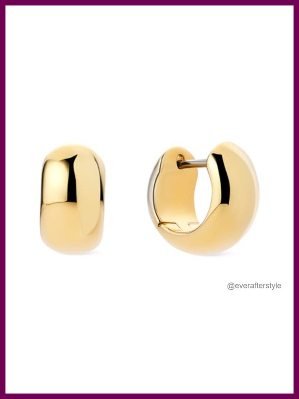 14K Gold Plated Bold Huggie Hoop Earrings Hypoallergenic